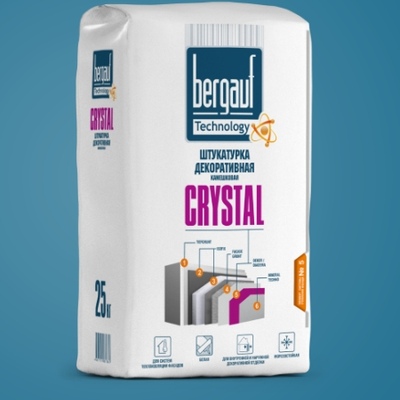 Bergauf Crystal 1-1.5 мм Штукатурка декоративная камешковая зерно 1-1.5 мм